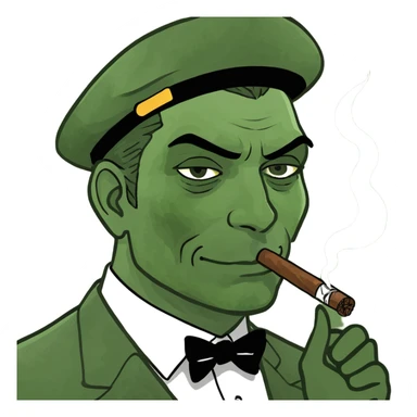 Men with a cigar sticker