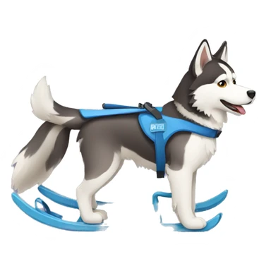 husky sled sticker