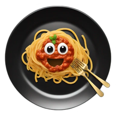 Spaghetti and sauce on black heart plate sticker
