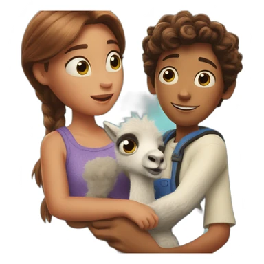 finding dory holding a llama sticker