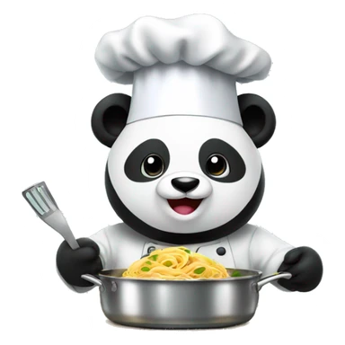 chef panda cooking pasta sticker