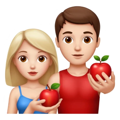 adam eva with an apple sticker