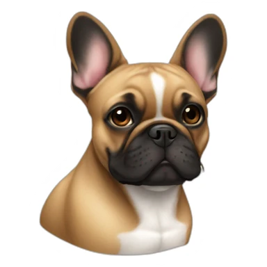 French bulldog light brown and black sticker