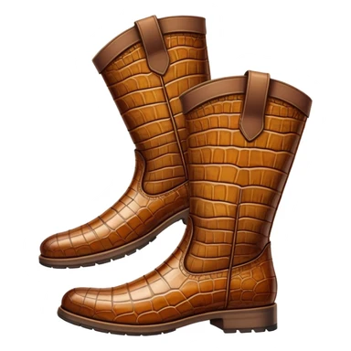 super realistic brown crocodile leather boots sticker