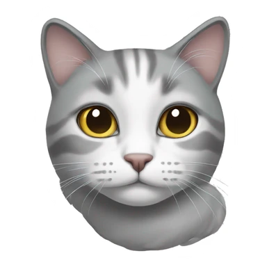 Grey and whit cat sticker