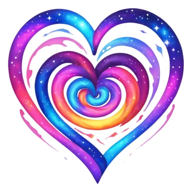 Galaxy heart  sticker