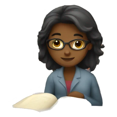 Female Studying in library sticker