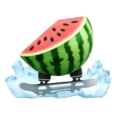Watermelon with ice skates sticker