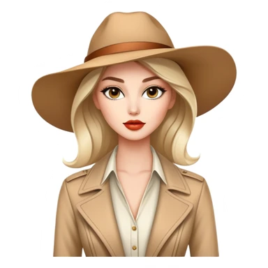 Beautiful Western female fashion model with elegant features, runway pose, stylish designer outfit sticker