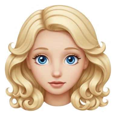 Blonde girl with blue eyes and long, well-curled eyelashes sticker