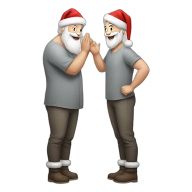Full height Actively gesturing with hands pale skin Santa Claus in gray sticker