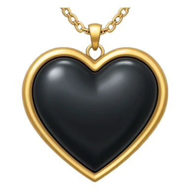 Black heart with golden chain sticker