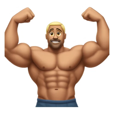 Big round flamboyant muscle sticker