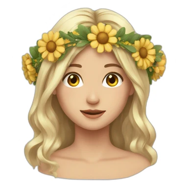 folk flower crown sticker