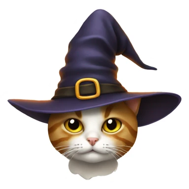 Cat with witch hat  sticker