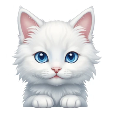 cute white kitten with blue eyes sticker