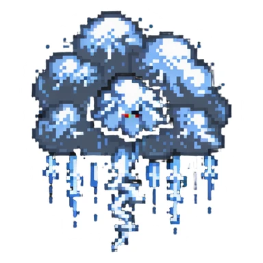 angry storm cloud with rain and thunder sticker
