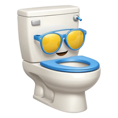 skibidi toilet with sunglasses sticker