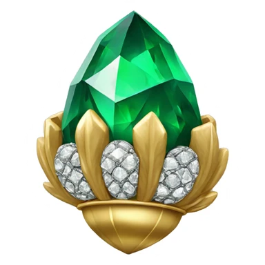 emerald Acorn, sparkling like a diamond, with stem made of gold and diamonds sticker