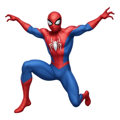 Spiderman in classic red and blue suit, web-slinging sticker