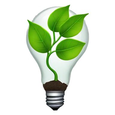 A stem with three leaves inside a bulb sticker