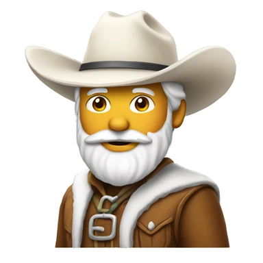 White cowboy santa sticker