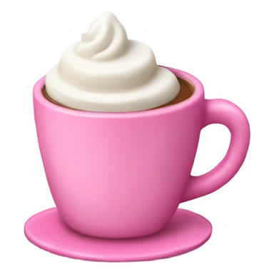 Pink hot chocolate cup with cream sticker