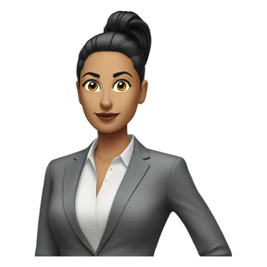 ceo latina woman with slick back ponytail black hair  sticker