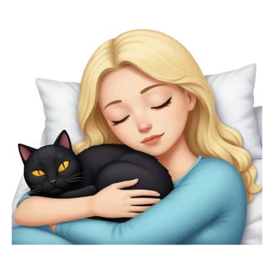  white girl sleeping with one black cat sticker
