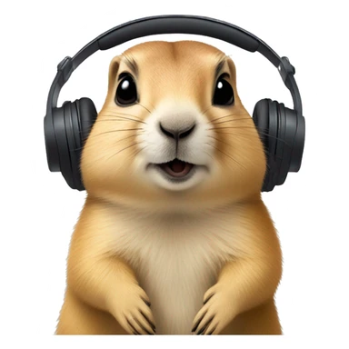 prairie dog listening music by airpodmax sticker