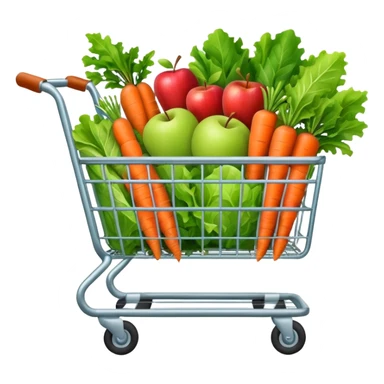 shopping cart full of healthy food sticker