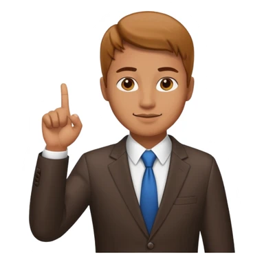 business client raising his hand with one finger only to say that he wants to make a request sticker