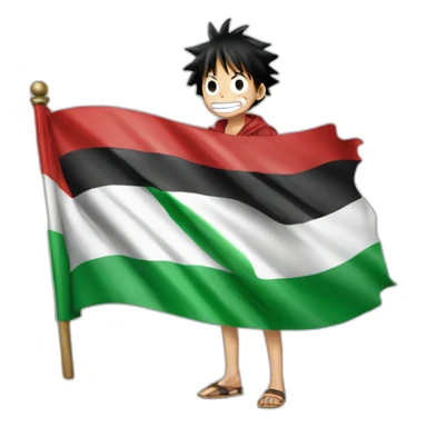 Luffy drapeau Palestine sticker