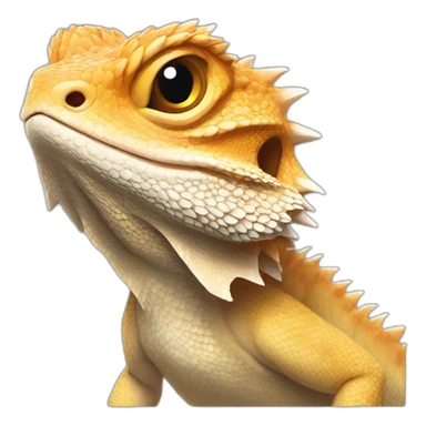 cartoon bearded dragon head 3/4 perspective sticker