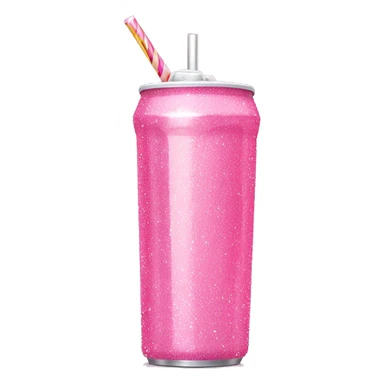 Pink energy drink cute girly glittery light pink with a straw sticker