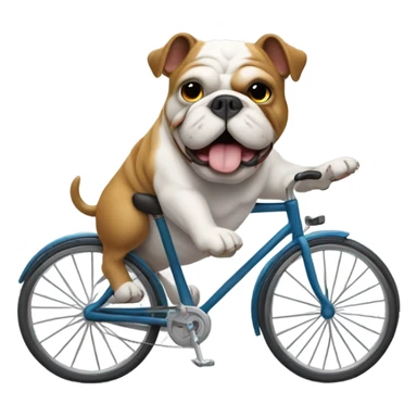 Bulldog riding bike sticker