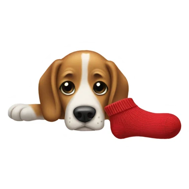 Dog eating sock sticker