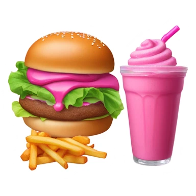 Pink fast food sticker