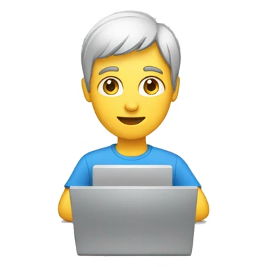 person using computer sticker