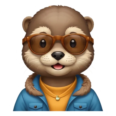 otter with sunglasses sticker