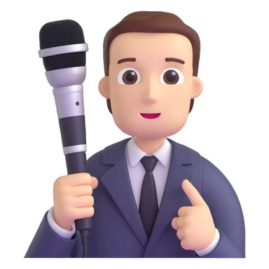 Vavinews Man, professional news reporter with microphone sticker