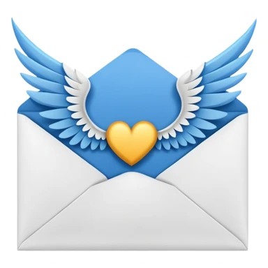 Envelope with wings sticker