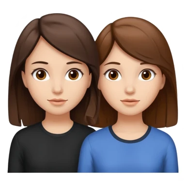 2 Besties g girls one dark brown hair one light brown hair sticker