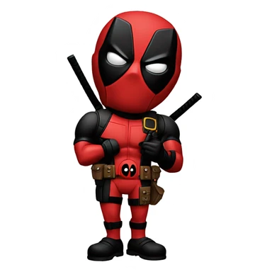 Deadpool flipping off camera sticker