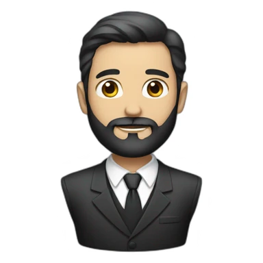 a man with a dark beard in a suit sticker