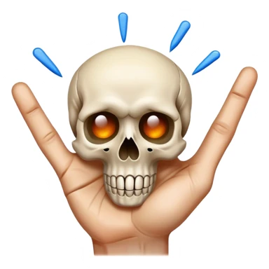 All colour fingers pointing at skull emoji at the centre, surrounding it sticker