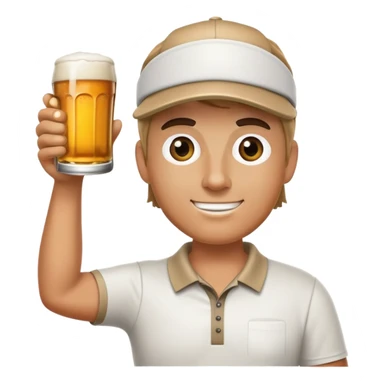 Golfer with a beer sticker