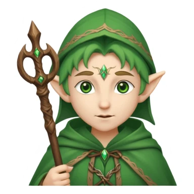 elf, druid, holding a staff sticker