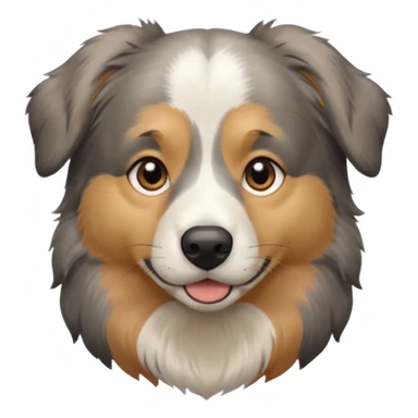 Australian Shepherd golden retriever tan eyebrows around nose and mouth black and grey fur on chest and everywhere else.  sticker