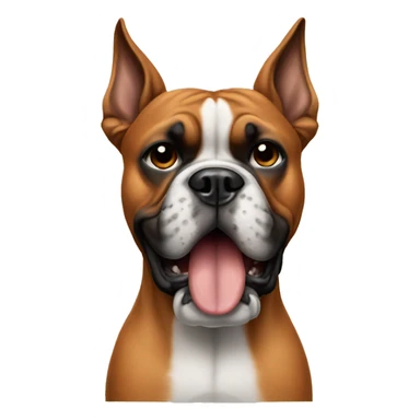 Boxer dog sticking middle finger up sticker